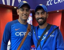 When MS Dhoni handed his gloves to Dinesh Karthik during T20 World Cup.